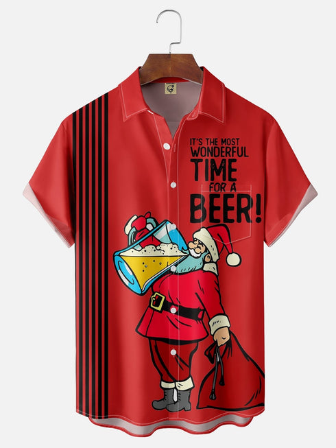 Men's Christmas Funny Graphic Short Sleeve Hawaiian Shirt